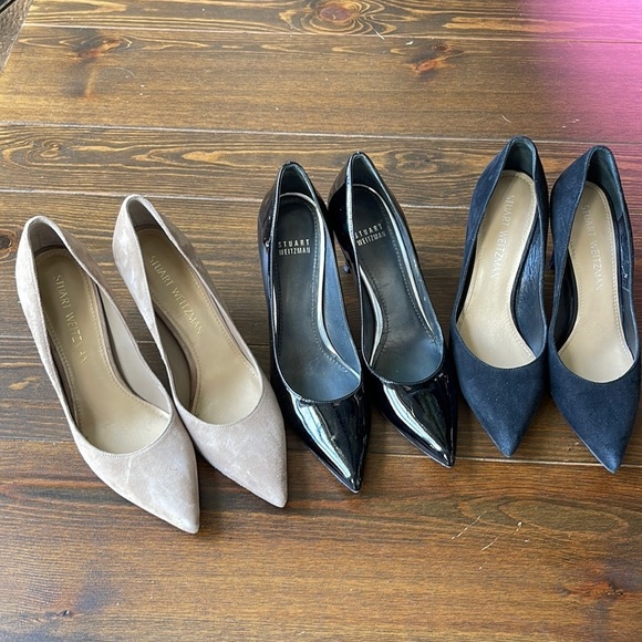 Stuart Weitzman Shoes - Stuart Weitzman 3 Pairs Pumps 3 colors—black suede, beige suede, patent leather